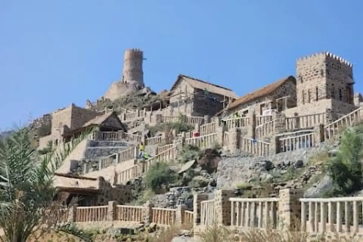 Traditional stone houses and fort at Khor Fakkan heritage area