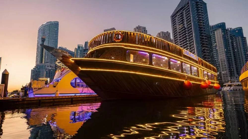 Dubai Marina Dhow Cruise at sunset